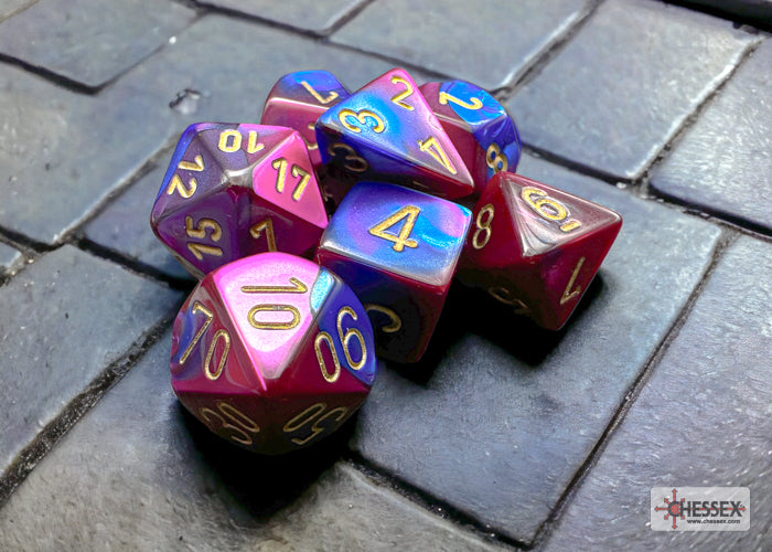 Chessex Gemini Blue-Purple/Gold 7-Die Set