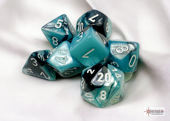 Chessex Gemini Black-Shell/White 7-Die Set