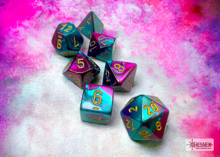 Chessex Gemini Purple-Teal/Gold 7-Die Set