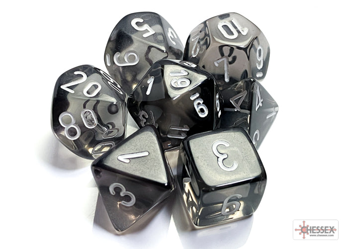 Chessex Translucent Smoke/white Polyhedral 7-Dice Set