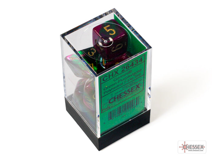 Chessex Gemini Green-Purple/Gold 7-Die Set