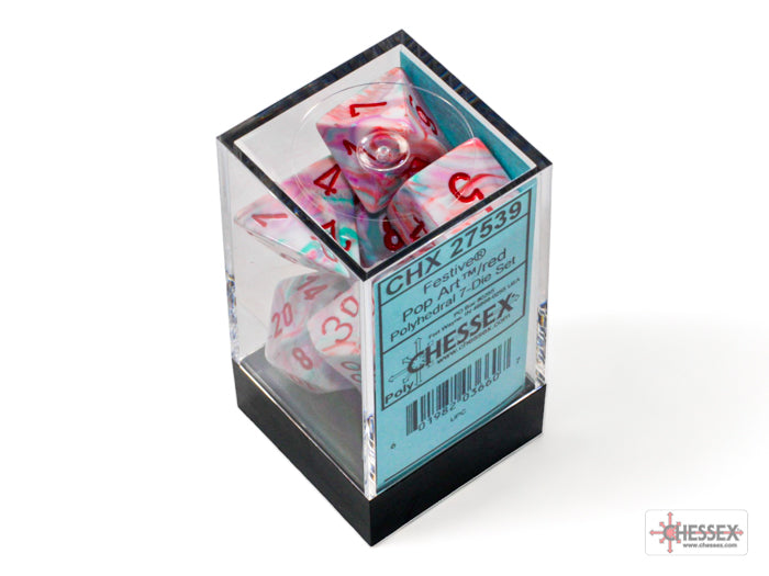 Chessex Festive Polyhedral Pop Art™/red 7-Die set