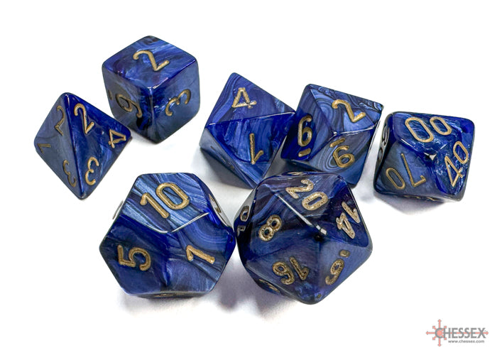 Chessex Scarab Polyhedral Royal Blue/gold 7-Die Set