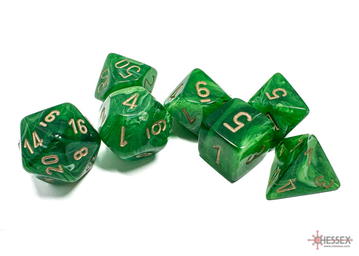 Chessex Vortex Green/gold 7-Die Set