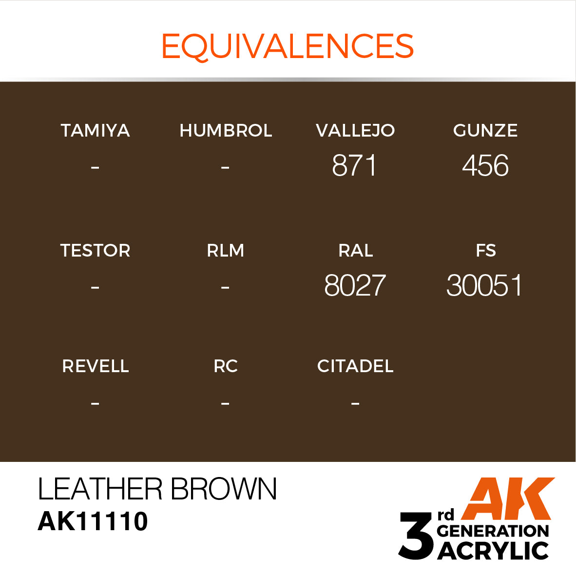 AK Interactive 3Gen Acrylics - Leather Brown 17ml
