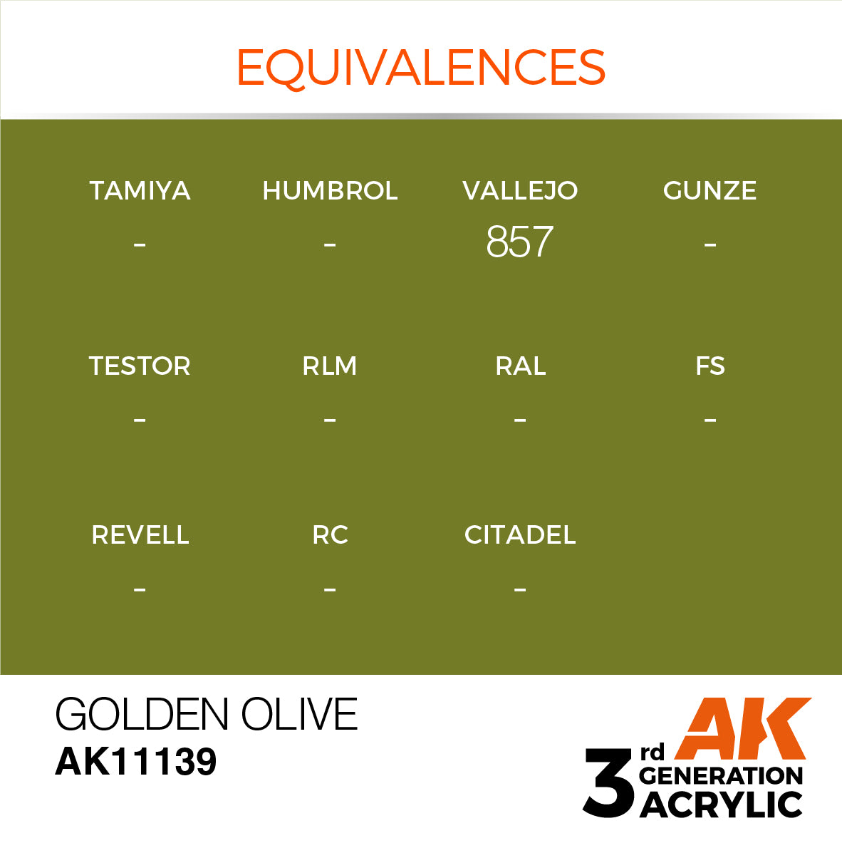 AK Interactive 3Gen Acrylics - Golden Olive 17ml