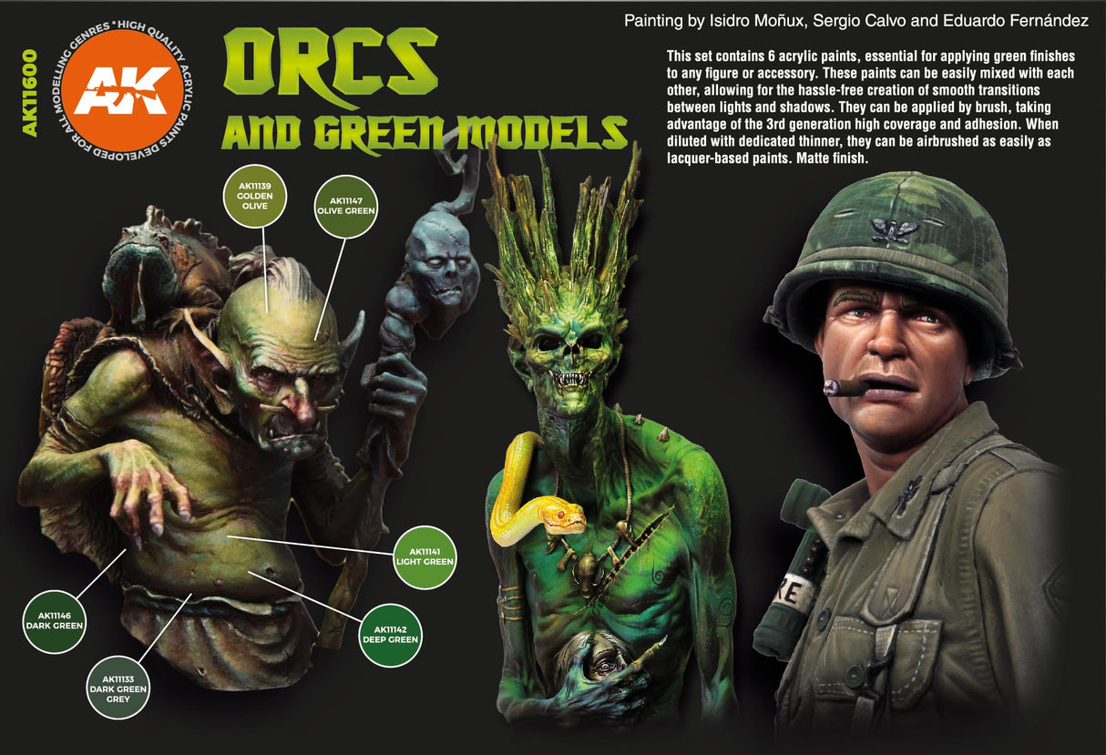 AK Interactive 3Gen Set - Orcs and Green Models
