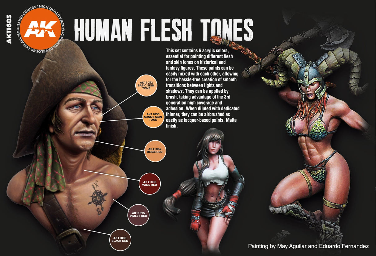AK Interactive 3Gen Set - Human Flesh Tones