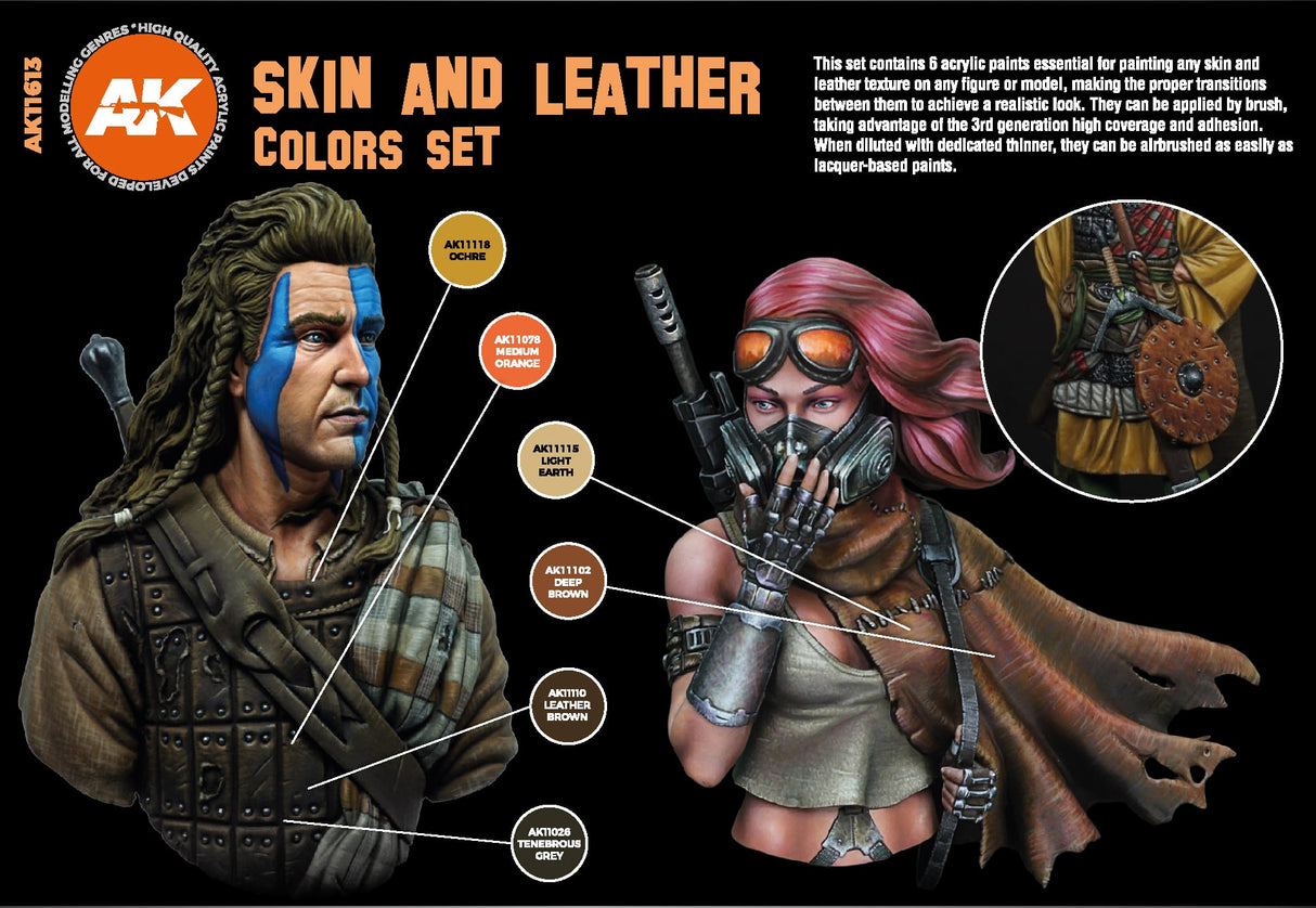 AK Interactive 3Gen Set - Skin And Leather Colors
