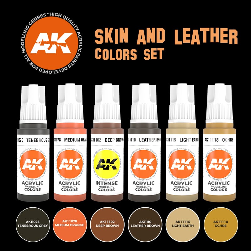 AK Interactive 3Gen Set - Skin And Leather Colors