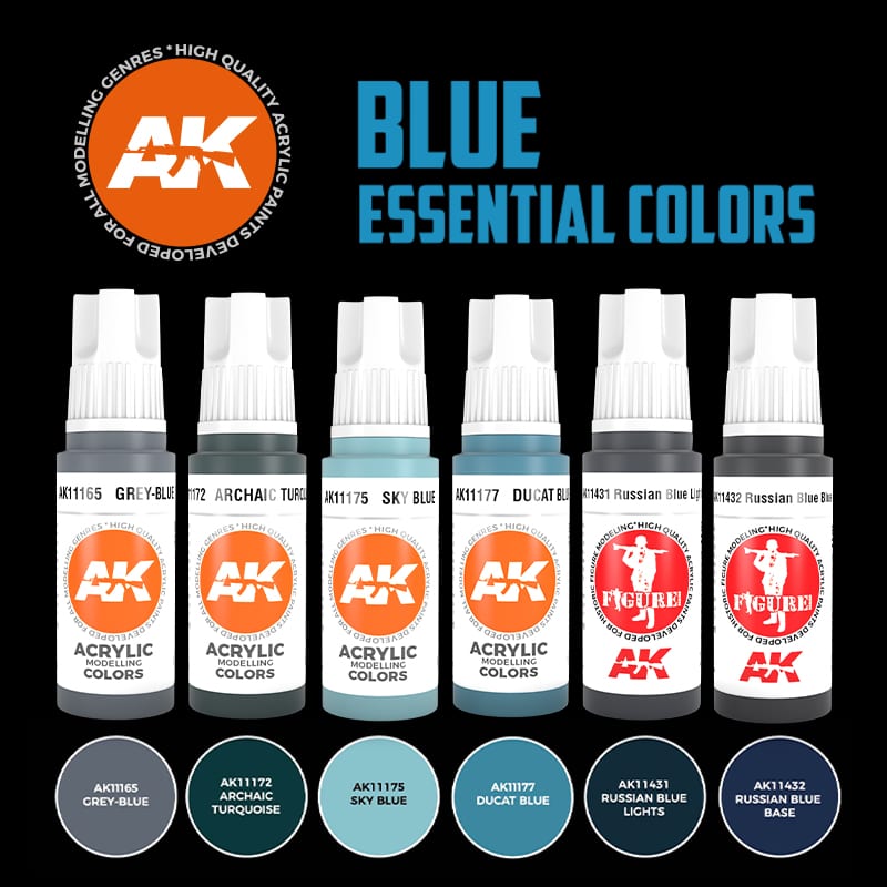 AK Interactive 3Gen Set - Blue Essential Colors