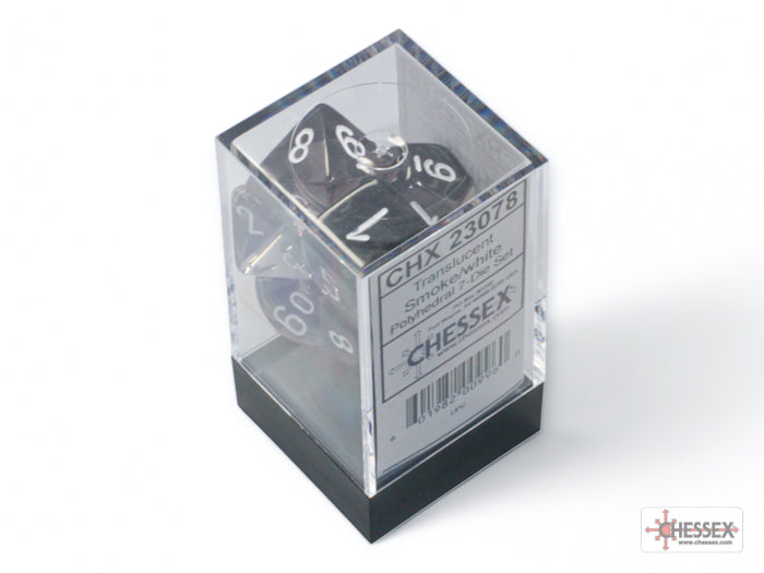 Chessex Translucent Smoke/white Polyhedral 7-Dice Set
