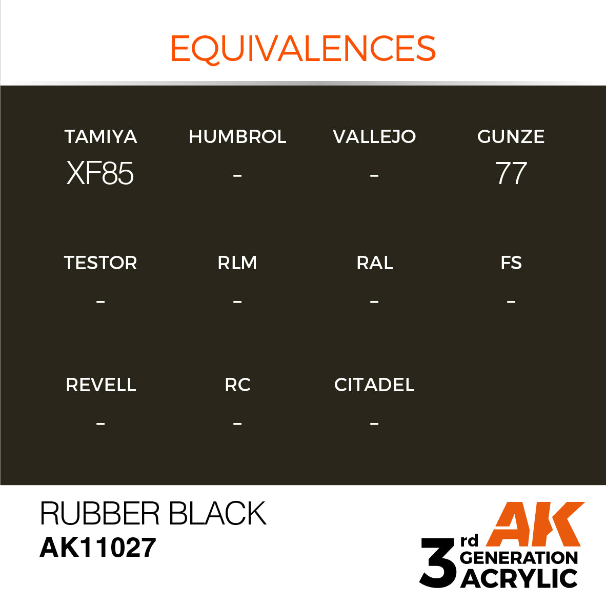 AK Interactive 3Gen Acrylics - Rubber Black 17ml