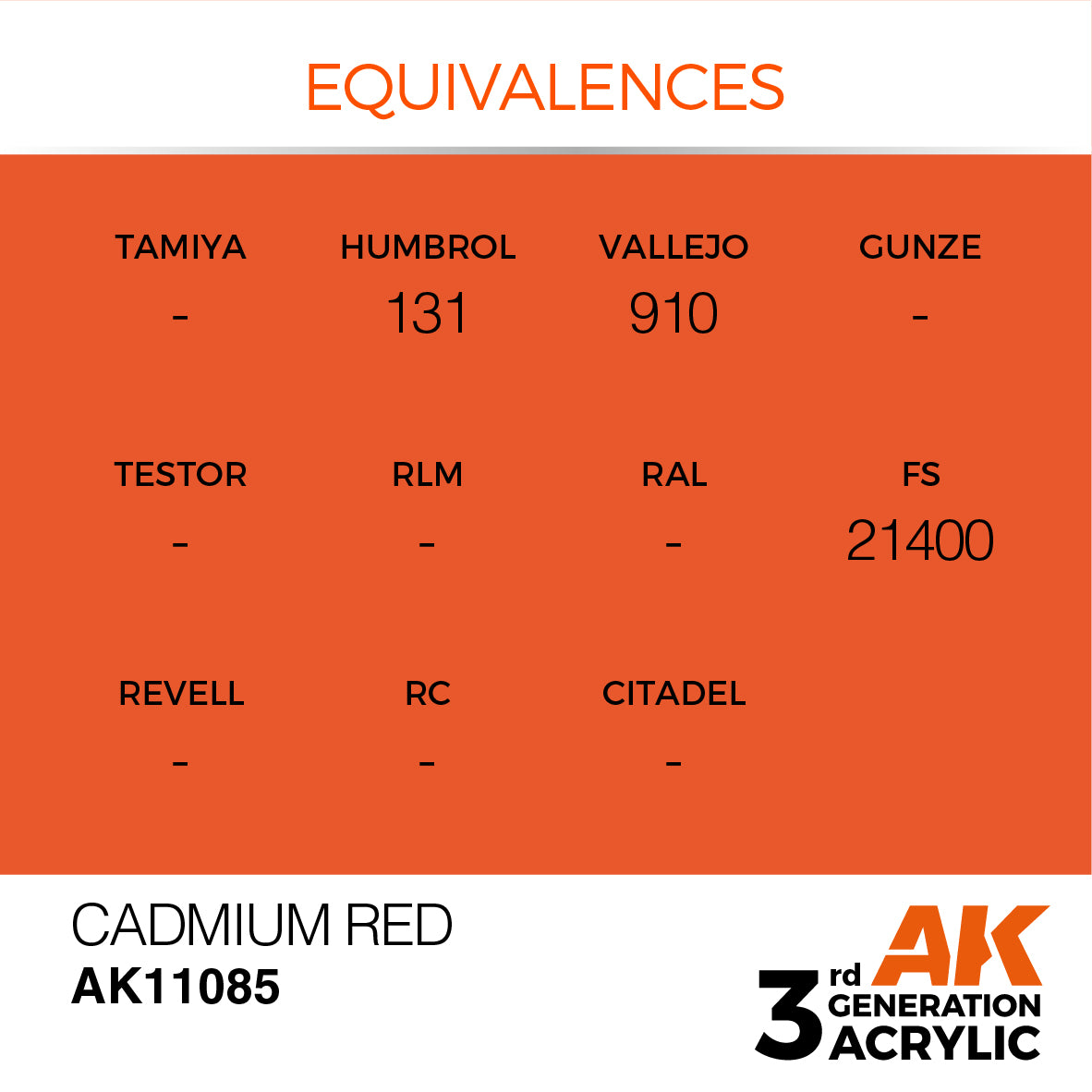 AK Interactive 3Gen Acrylics - Cadmium Red 17ml