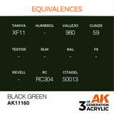 AK Interactive 3Gen Acrylics - Black Green 17ml