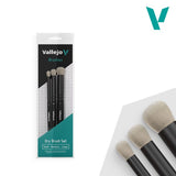 Vallejo Brushes - Brushes - 3pc Dry Brush Set (S, M & L)